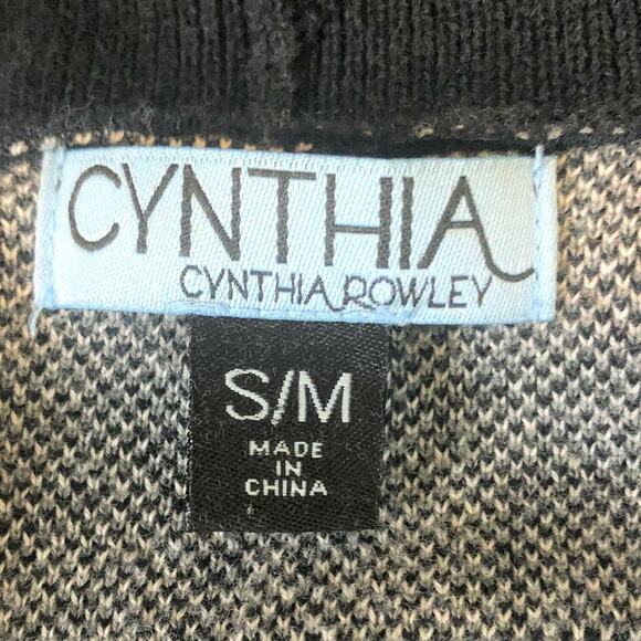 Cynthia Rowley Womens Cardigan Small Medium Open Front Black Gray White Cotton - Picture 5 of 6